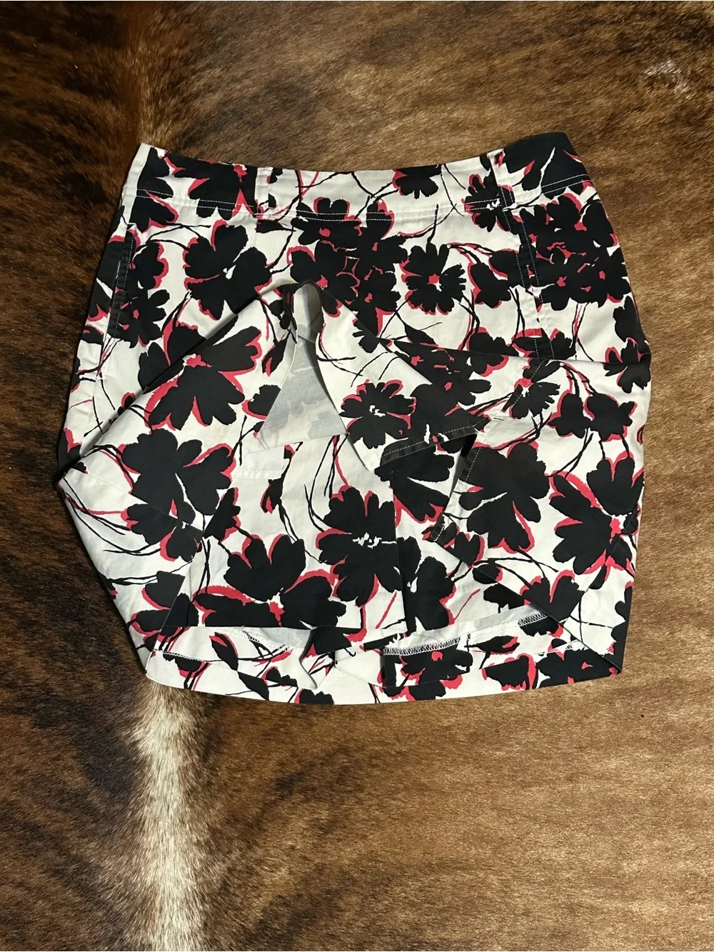 Charter Club Black, White & Pink Floral Golf Skort